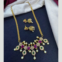 Tanish Art Jewellery Shine Bloom Pota And Austrain Stone Pearl Designer Necklace Set 