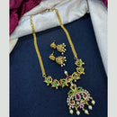Tanish Art Jewellery Shine Bloom Pota And Austrain Stone Pearl Designer Necklace Set 
