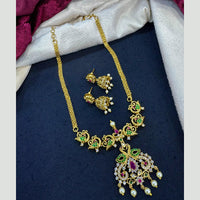 Tanish Art Jewellery Shine Bloom Pota And Austrain Stone Pearl Designer Necklace Set 