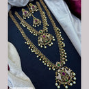 Tanish Art Jewellery Imperial Glow Austrain Stone And Pearl Double Glamour Necklace Set 