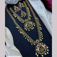 Tanish Art Jewellery Imperial Glow Austrain Stone And Pearl Double Glamour Necklace Set 
