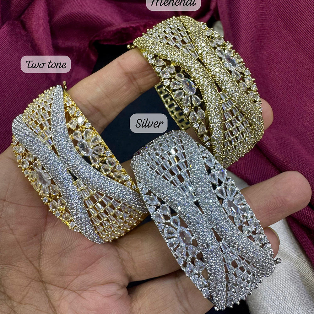 Tanish Art Jewellery Glamour Grip  American Daimonds Sparkle Openable Bracelet