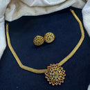 Tanish Art Jewellery Royal Bloom Pota And Austrain Stone Necklace Set For Festive Glam 