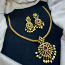 Tanish Art Jewellery Shine Of Pearls And Austrain Stone Necklace Set 