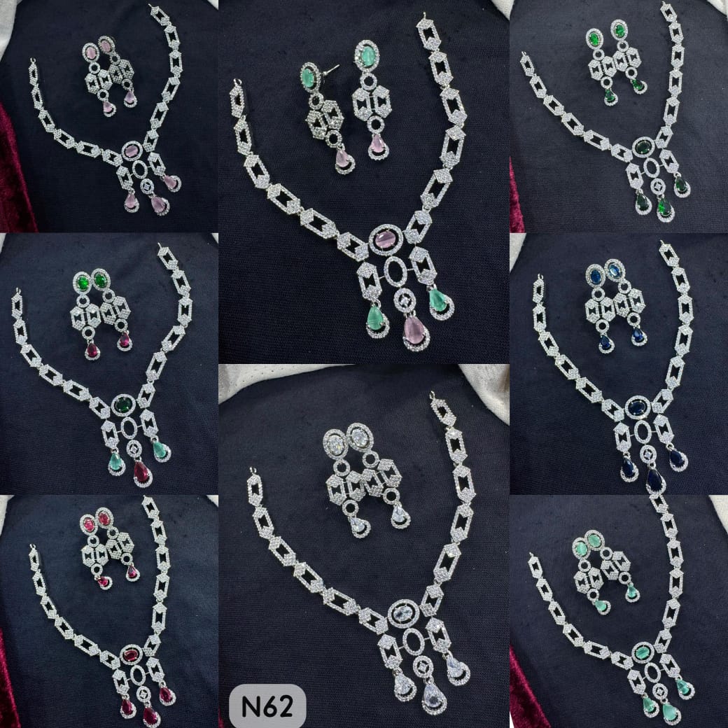 Tanish Art Jewellery AD Stone Necklace Set