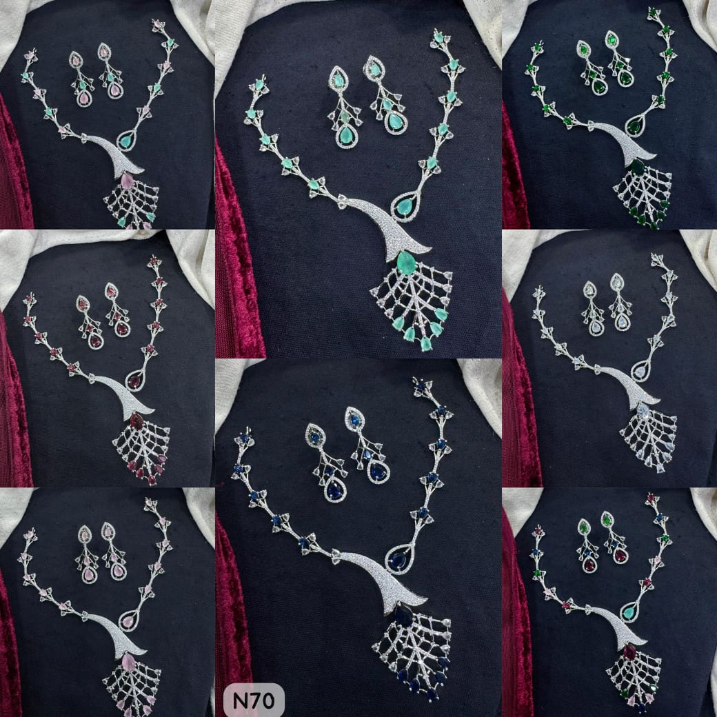 Tanish Art Jewellery AD Stone Necklace Set