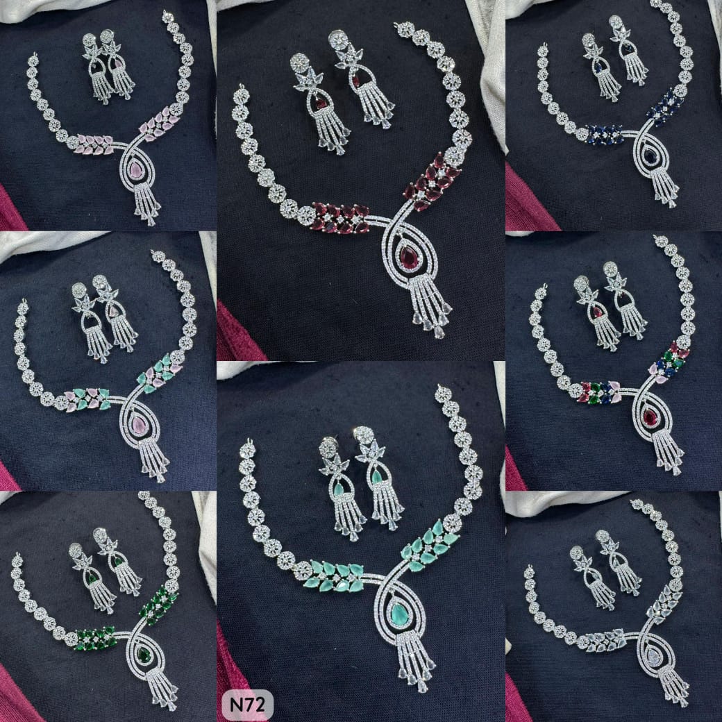 Tanish Art Jewellery AD Stone Necklace Set