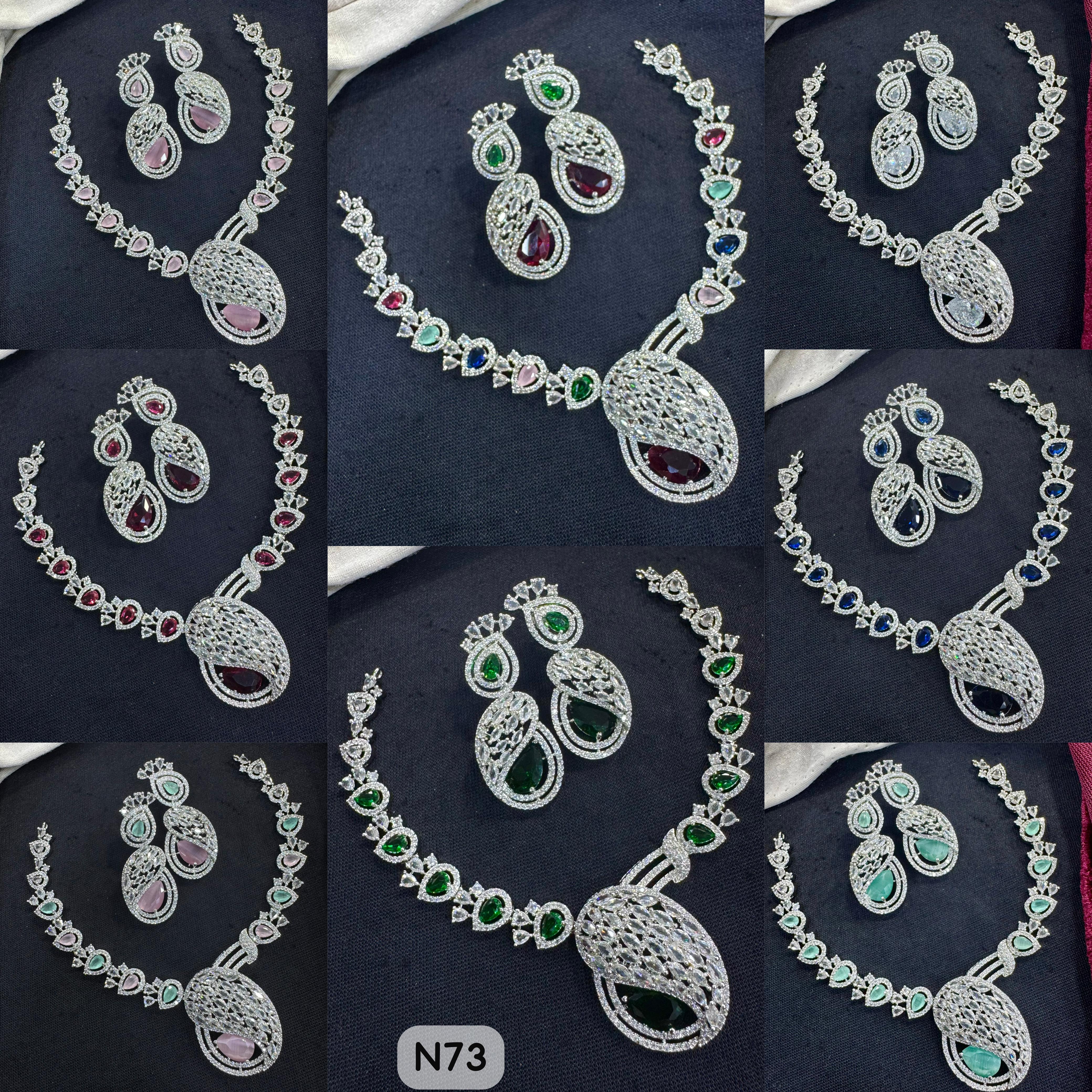 Tanish Art Jewellery AD Stone Necklace Set