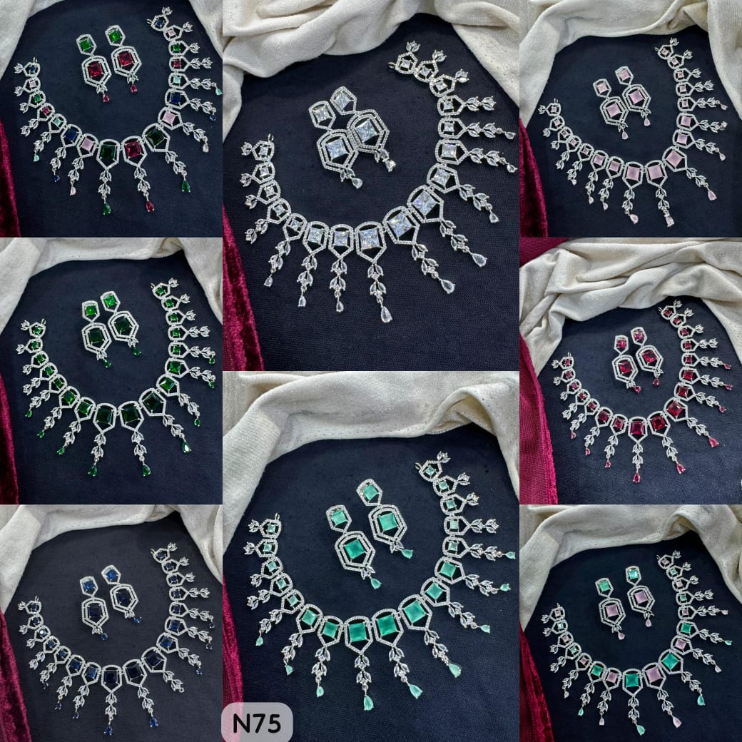 Tanish Art Jewellery AD Stone Necklace Set