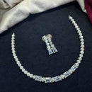 Tanish Art Jewellery Rhodium Plated Glamorous American Diamond Necklace Set
