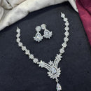 Tanish Art Jewellery Rhodium Plated Glamorous American Diamond Necklace Set
