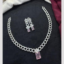 Tanish Art Jewellery Rhodium Plated Glamorous American Diamond Necklace Set