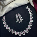 Tanish Art Jewellery Rhodium Plated Glamorous American Diamond Necklace Set