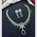 Tanish Art Jewellery Rhodium Plated Glamorous American Diamond Necklace Set