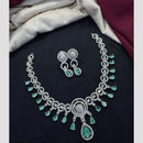 Tanish Art Jewellery Rhodium Plated Glamorous American Diamond Necklace Set