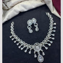 Tanish Art Jewellery Rhodium Plated Glamorous American Diamond Necklace Set