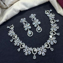 Tanish Art Jewellery Rhodium Plated Glamorous American Diamond Necklace Set