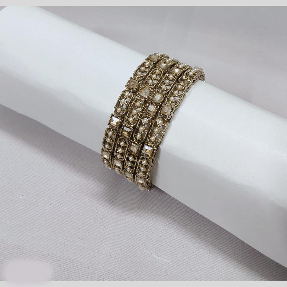 Tanish Art Jewellery Premium Crystal Pearl Design Bangles Set