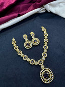 Tanish Art Jewellery Elegant Glow AD And Austrain Stone Necklace Set
