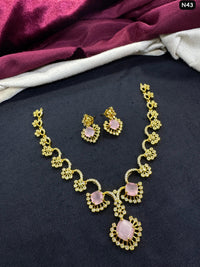 Tanish Art Jewellery Elegant Glow AD And Austrain Stone Necklace Set