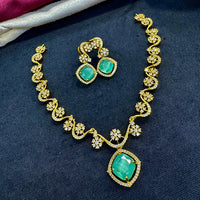 Tanish Art Jewellery Elegant Glow AD And Austrain Stone Necklace Set