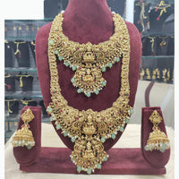 Tanish Art Jewellery Divine Beauty Pota And Pearl Temple Necklace Set