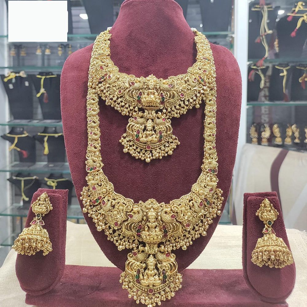 Tanish Art Jewellery Ethnic Glam Pota Temple Necklace Set