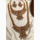 Tanish Art Jewellery Divine Beauty Pota And Pearl Temple Necklace Set