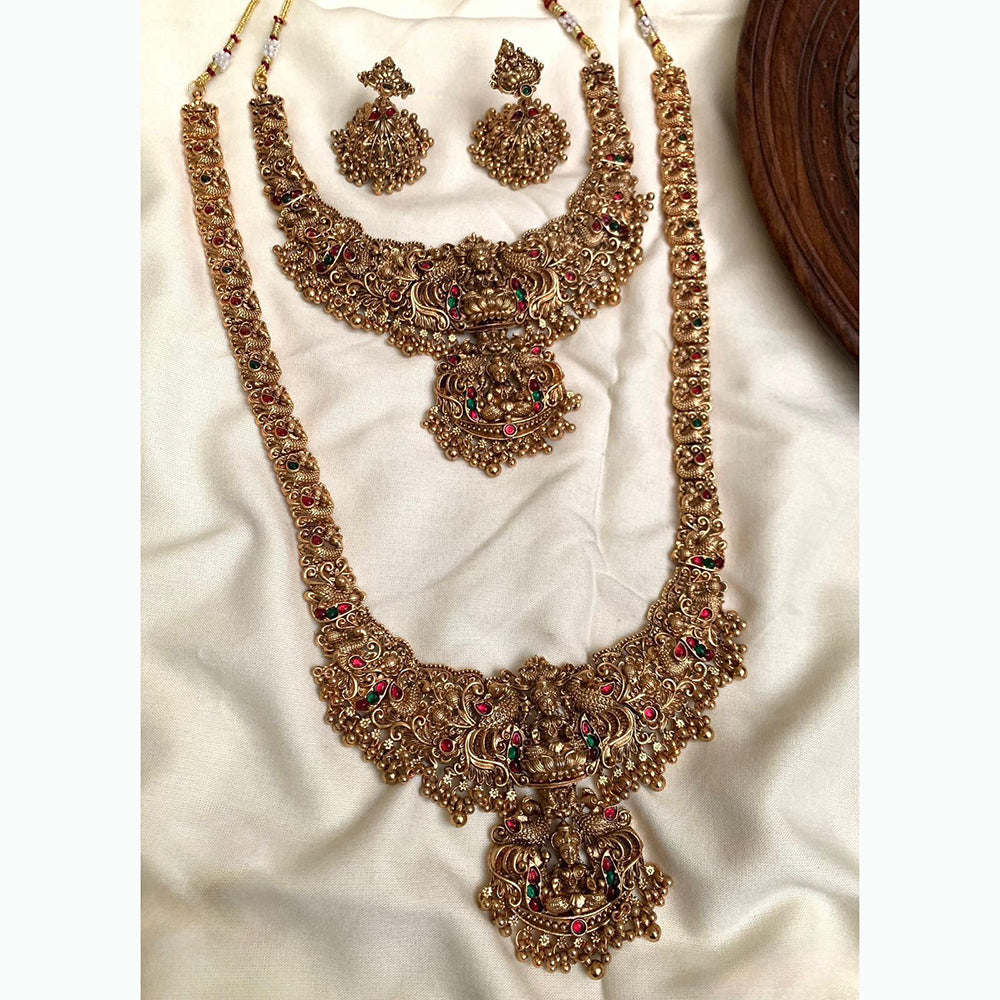 Tanish Art Jewellery Ethnic Glam Pota Temple Necklace Set