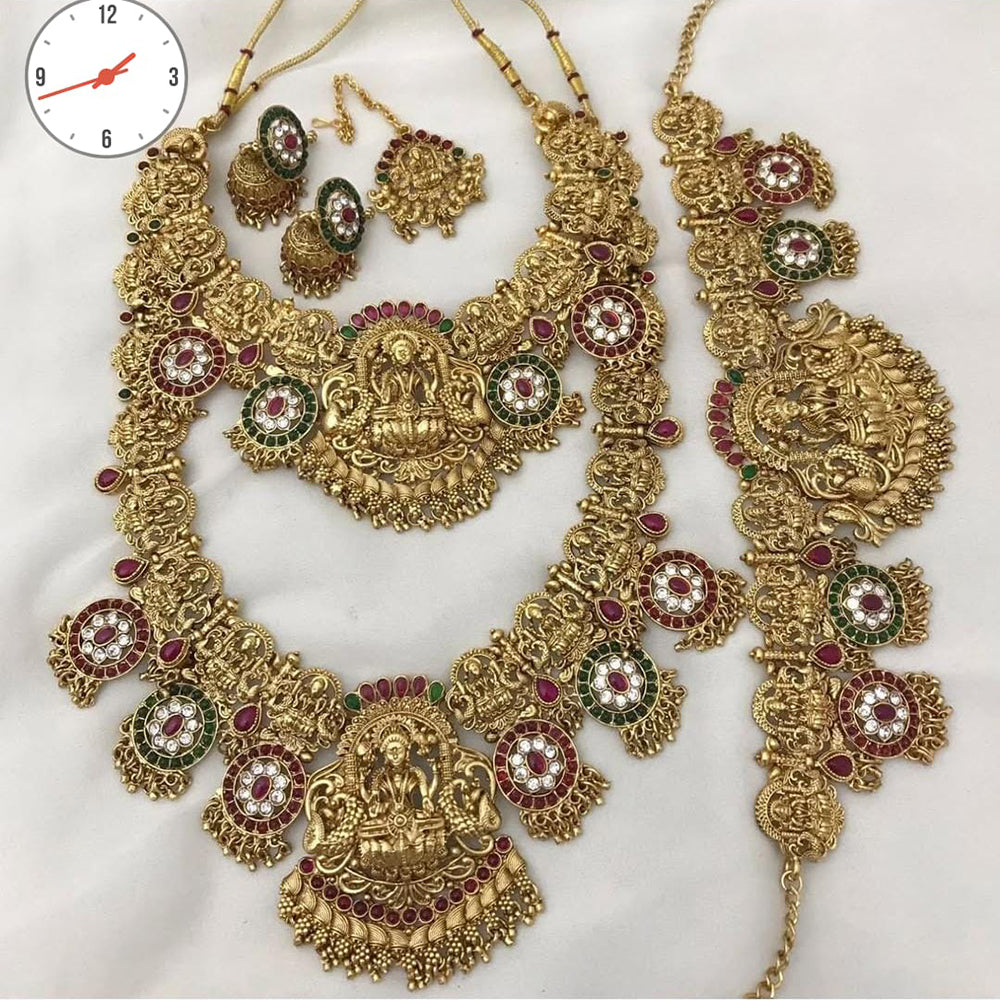 Tanish Art Jewellery Ethnic Glam Pota Temple Necklace Set
