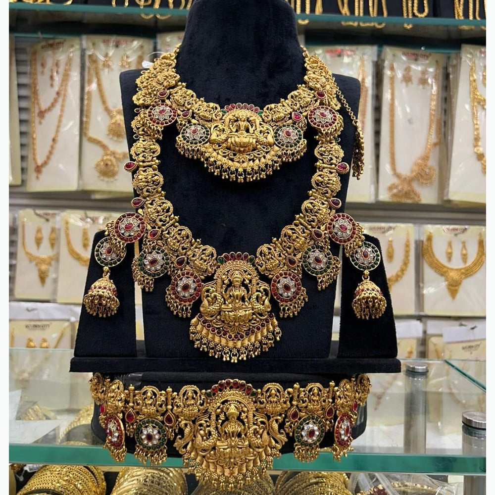 Tanish Art Jewellery Ethnic Glam Pota Temple Necklace Set