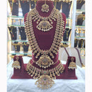 Tanish Art Jewellery Divine Beauty Pota And Pearl Temple Necklace Set