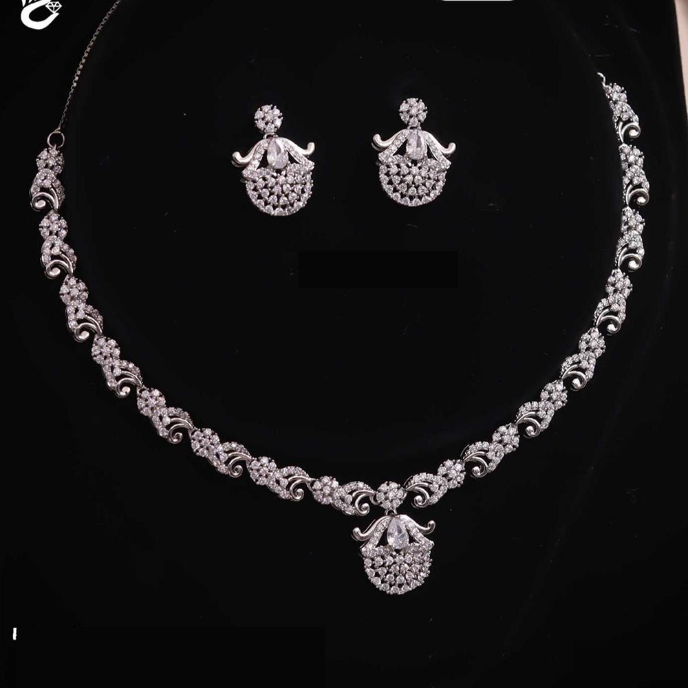 Tanish Art Jewellery Radiant Charm American Diamonds Necklace Set
