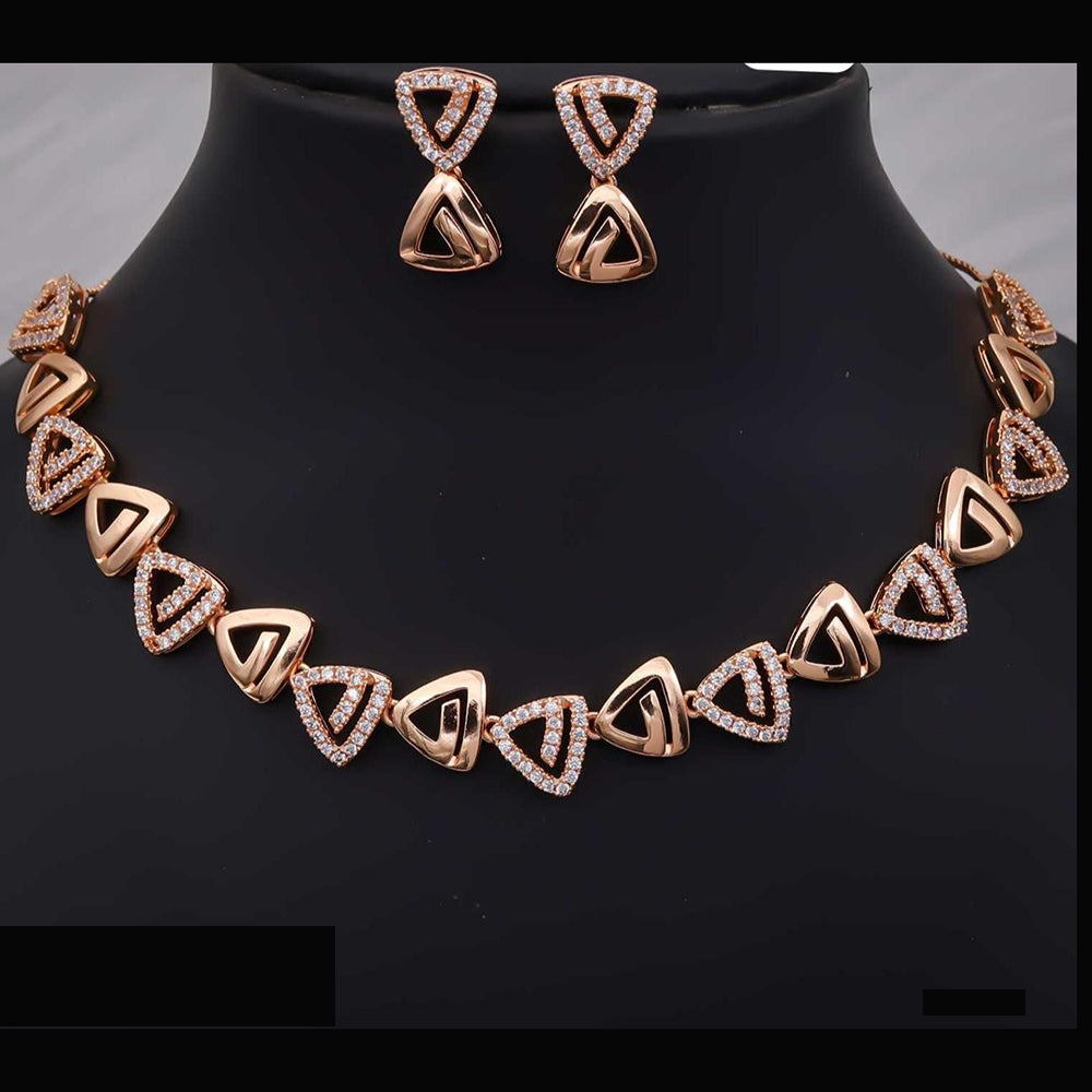 Tanish Art Jewellery Royal Spark Austrain Stone Necklace Set For Parties