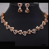 Tanish Art Jewellery Royal Spark Austrain Stone Necklace Set For Parties 