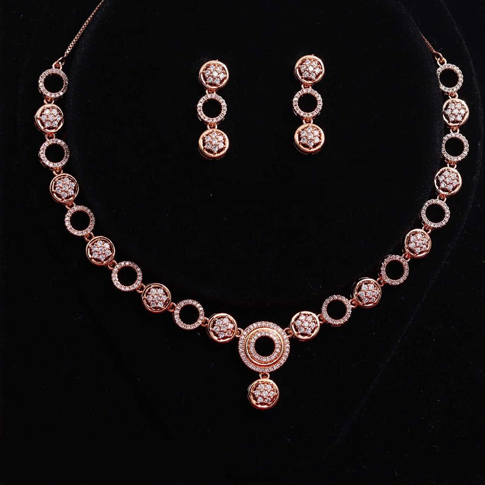 Tanish Art Jewellery Royal Spark Austrain Stone Necklace Set For Parties