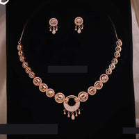 Tanish Art Jewellery Dazzle Drop Austrain Stone  Elegant Necklace Set 