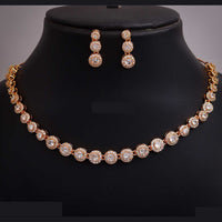 Tanish Art Jewellery Royal Spark Austrain Stone Necklace Set For Parties 