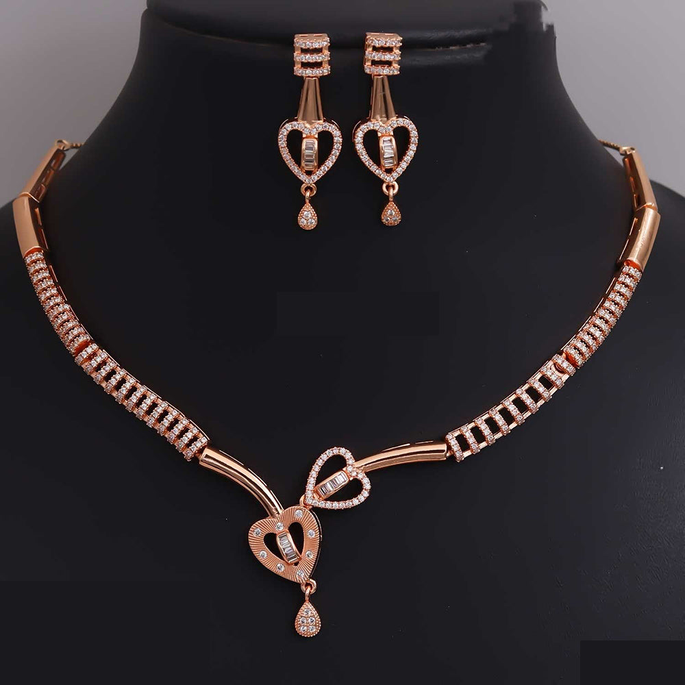 Tanish Art Jewellery Mid Night Glow Austrain Stone Party Wear Necklace Set