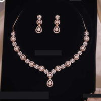 Tanish Art Jewellery Royal Spark Austrain Stone Necklace Set For Parties 