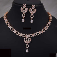 Tanish Art Jewellery Shine All Day American Diamonds Necklace Set 
