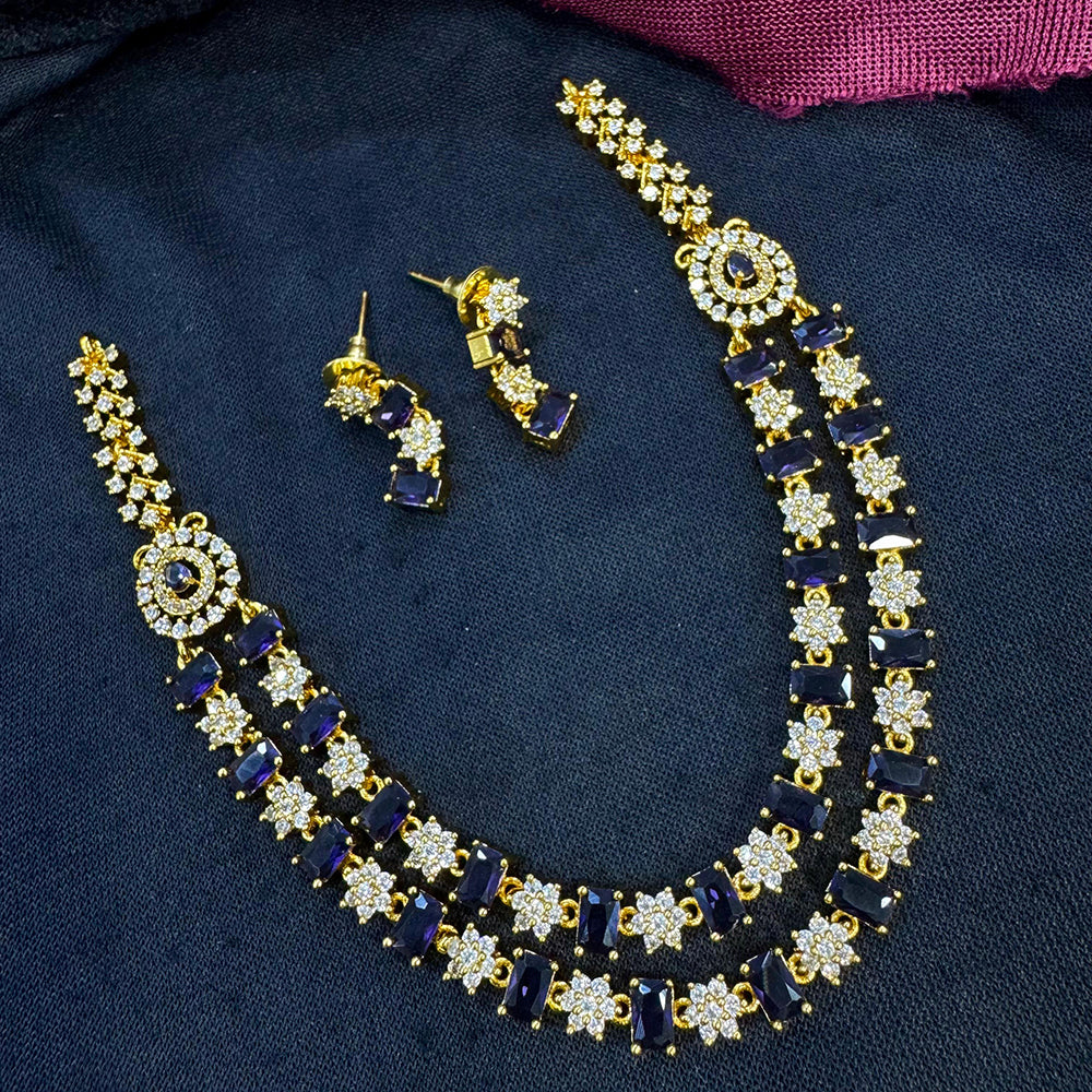 Tanish Art Jewellery Glamorous AD And Austrain Stone Necklace Set