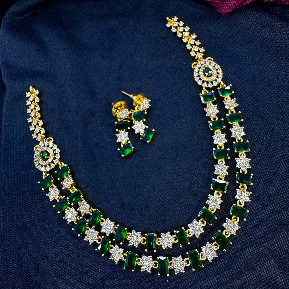 Tanish Art Jewellery Glamorous AD And Austrain Stone Necklace Set