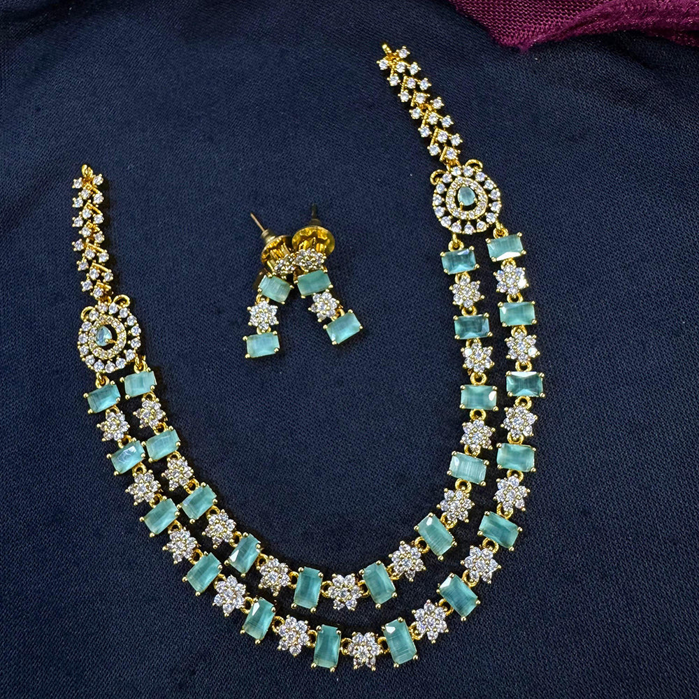 Tanish Art Jewellery Glamorous AD And Austrain Stone Necklace Set