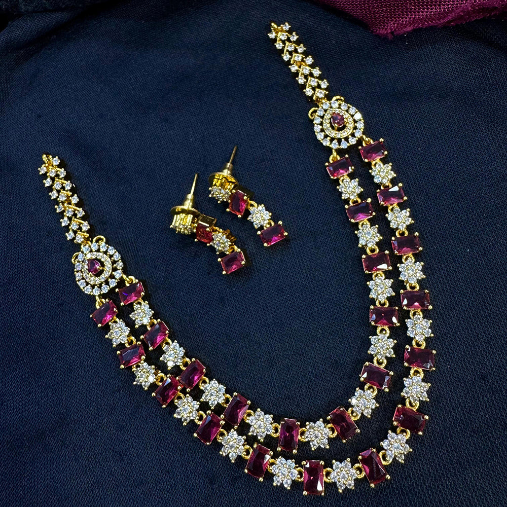 Tanish Art Jewellery Glamorous AD And Austrain Stone Necklace Set