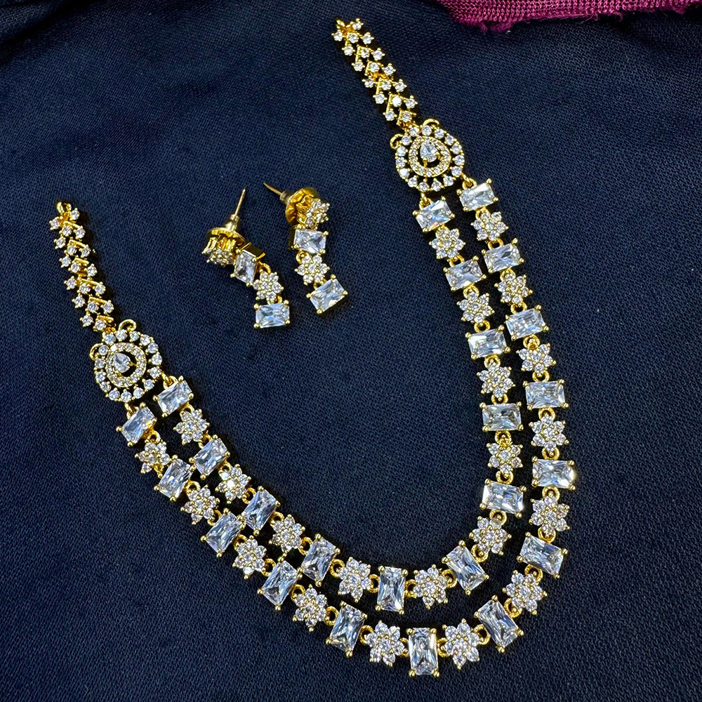 Tanish Art Jewellery Glamorous AD And Austrain Stone Necklace Set