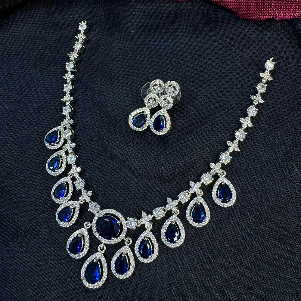 Tanish Art Jewellery Glamorous AD And Austrain Stone Necklace Set