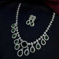Tanish Art Jewellery Glamorous AD And Austrain Stone Necklace Set