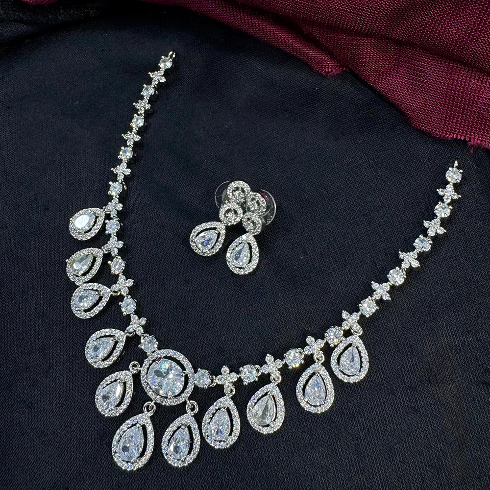 Tanish Art Jewellery Glamorous AD And Austrain Stone Necklace Set