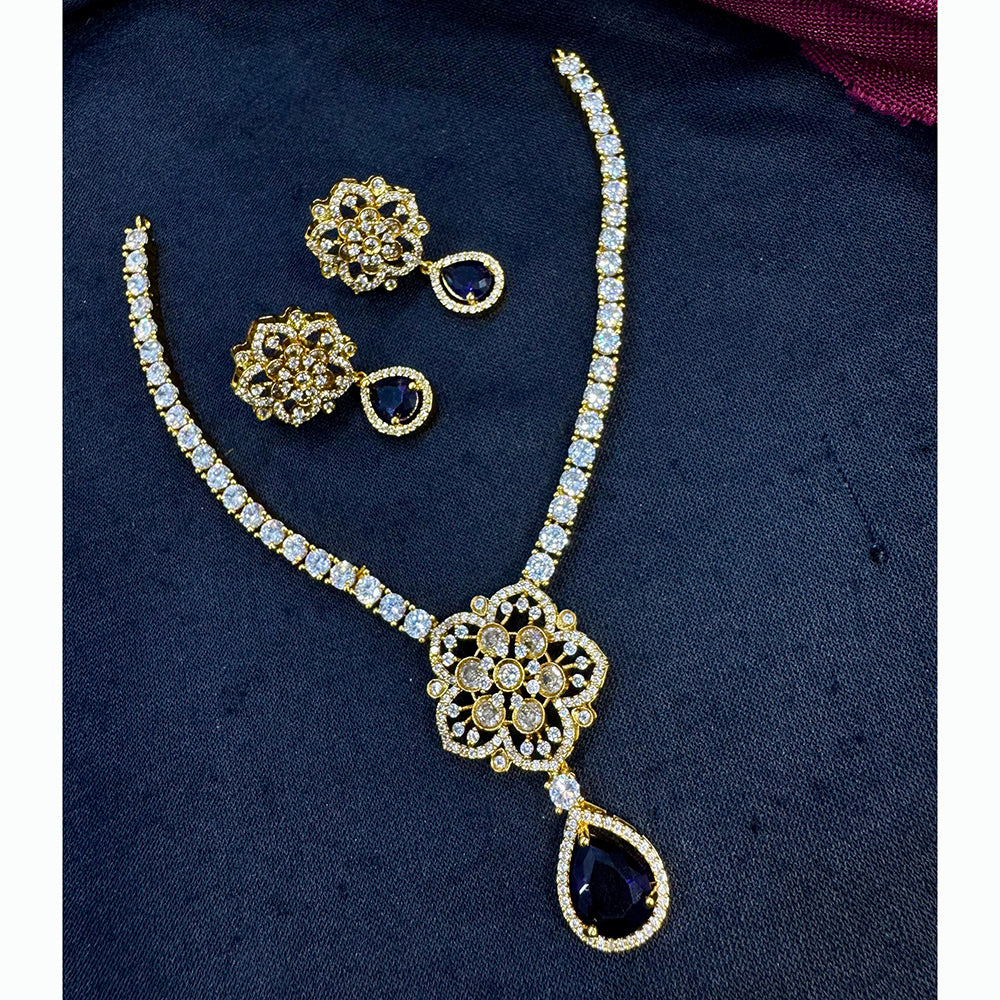 Tanish Art Jewellery Glamorous AD And Austrain Stone Necklace Set